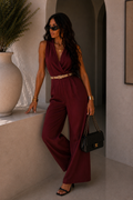Tuta elasticizzata con pantalone a palazzo