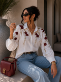 Camicia ricamata floreale Elegance