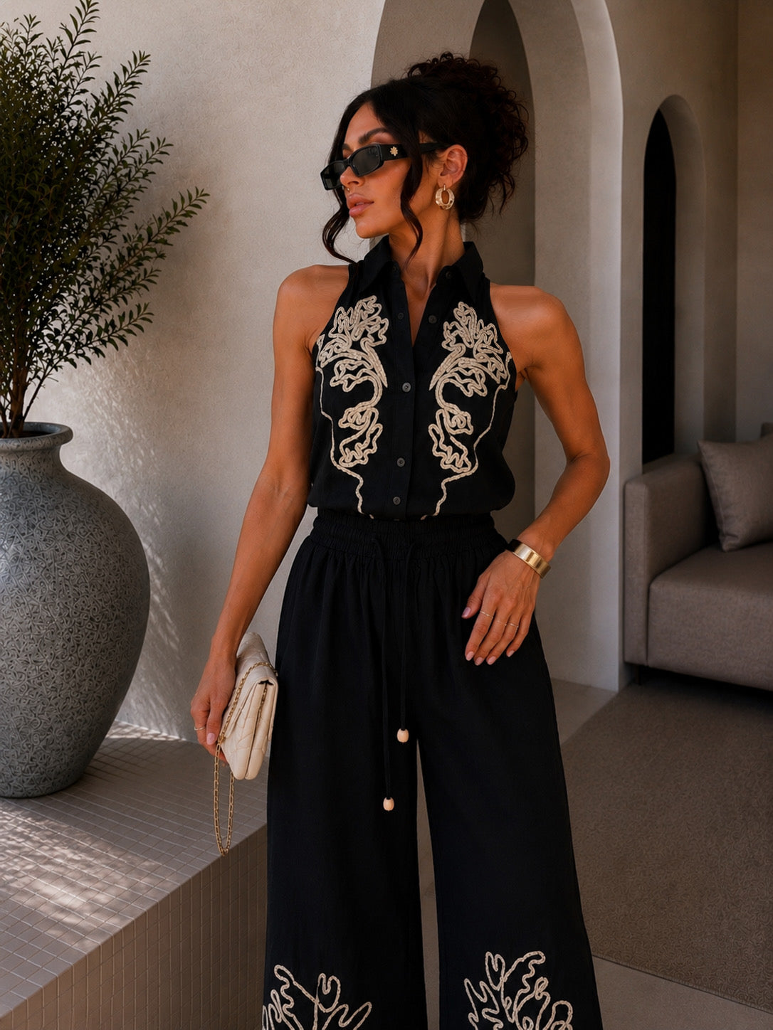 Completo Rope con corda ricamata