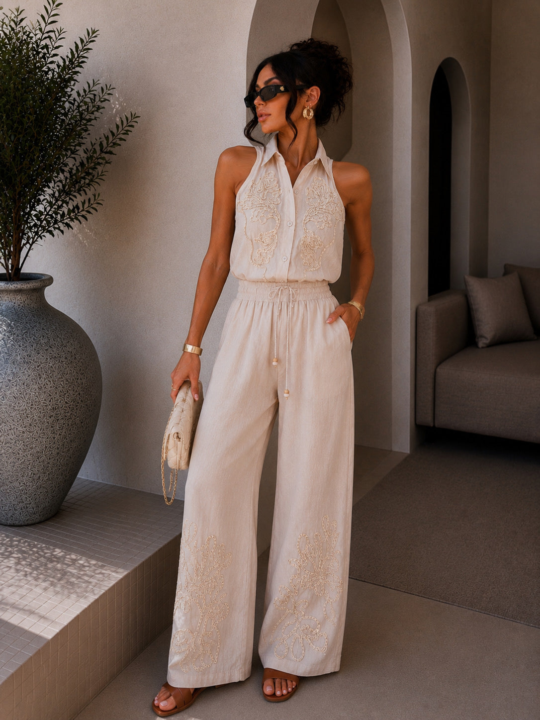Completo Rope con corda ricamata