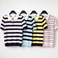 Polo in Maglia a Righe con colletto vari colori