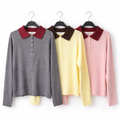 Polo Knit con Colletto a Contrasto