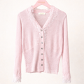 Maglioncino Rosa con Inserti in Pizzo