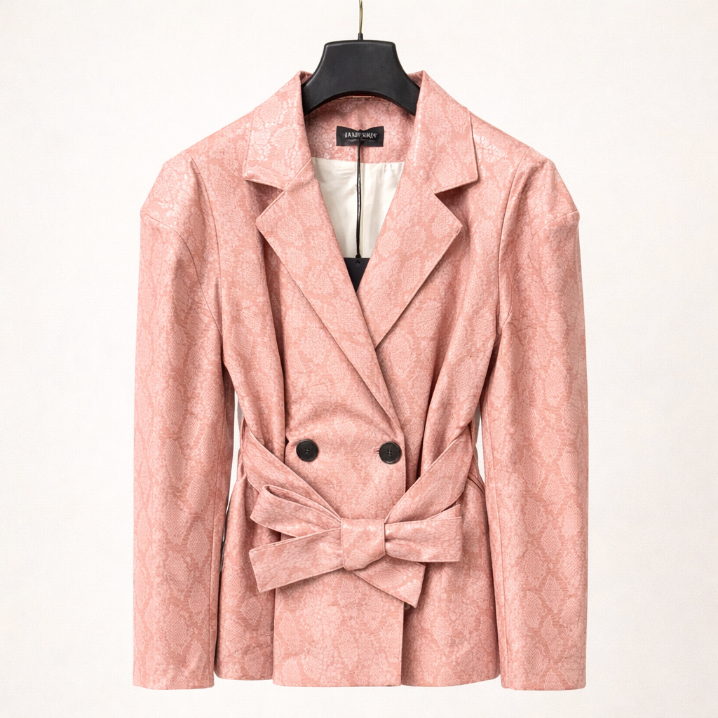 Blazer Rosa con Cintura