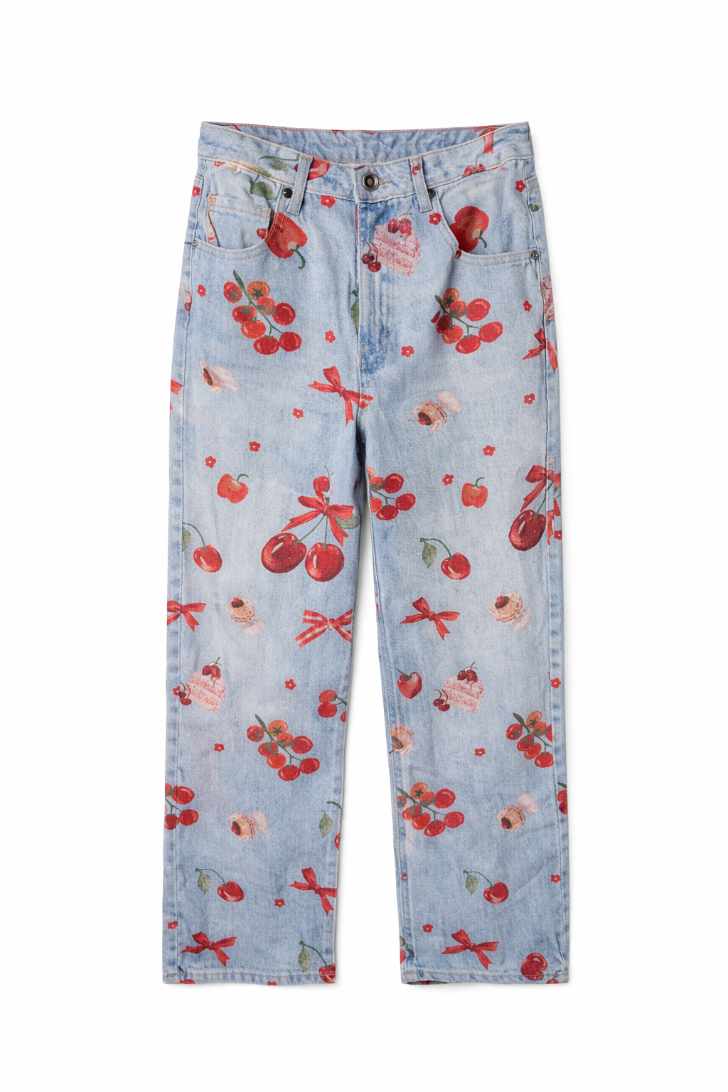 Jeans Stampa Cherry & Bow