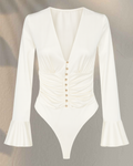 Body con bottoni oro e manica voilant