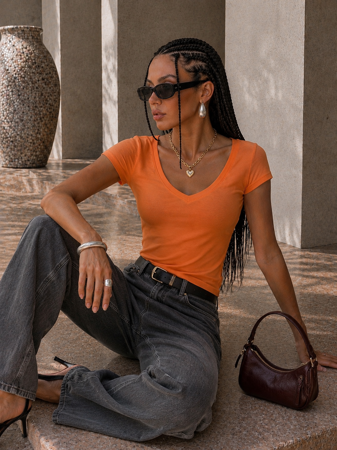 T-shirt Basic Scollo a V