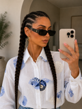 Camicia Conchiglie Ricamate Bianca