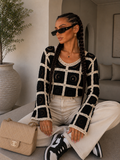 Maglia Crochet Geometrica Color Block