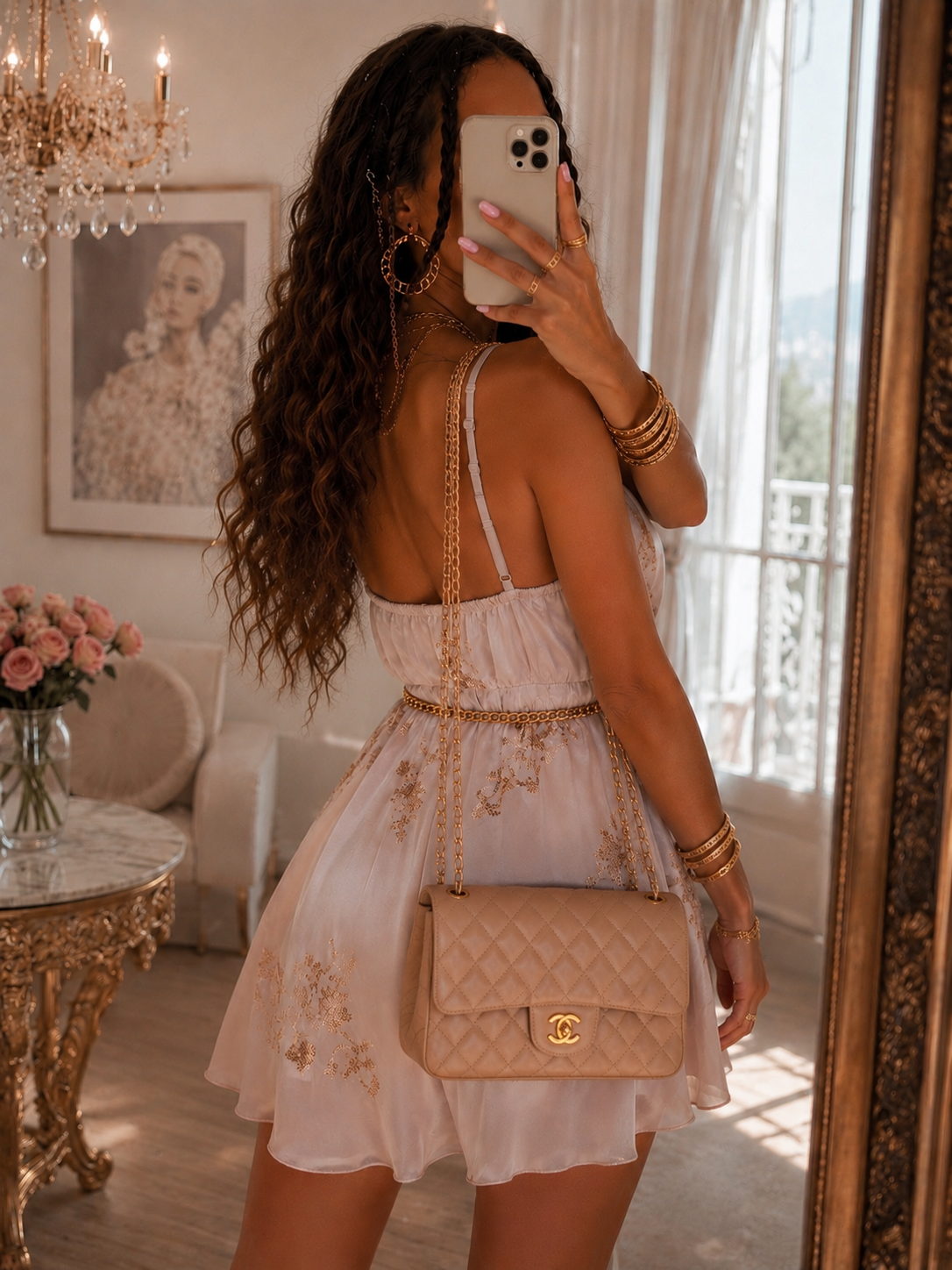 Tutina Satin Ricami Paillettes