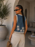 Gilet Ricamato con Paillettes