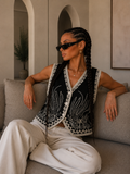 Gilet Ricamato con Paillettes