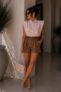 Camicia Jewel Shoulder lacci in vita