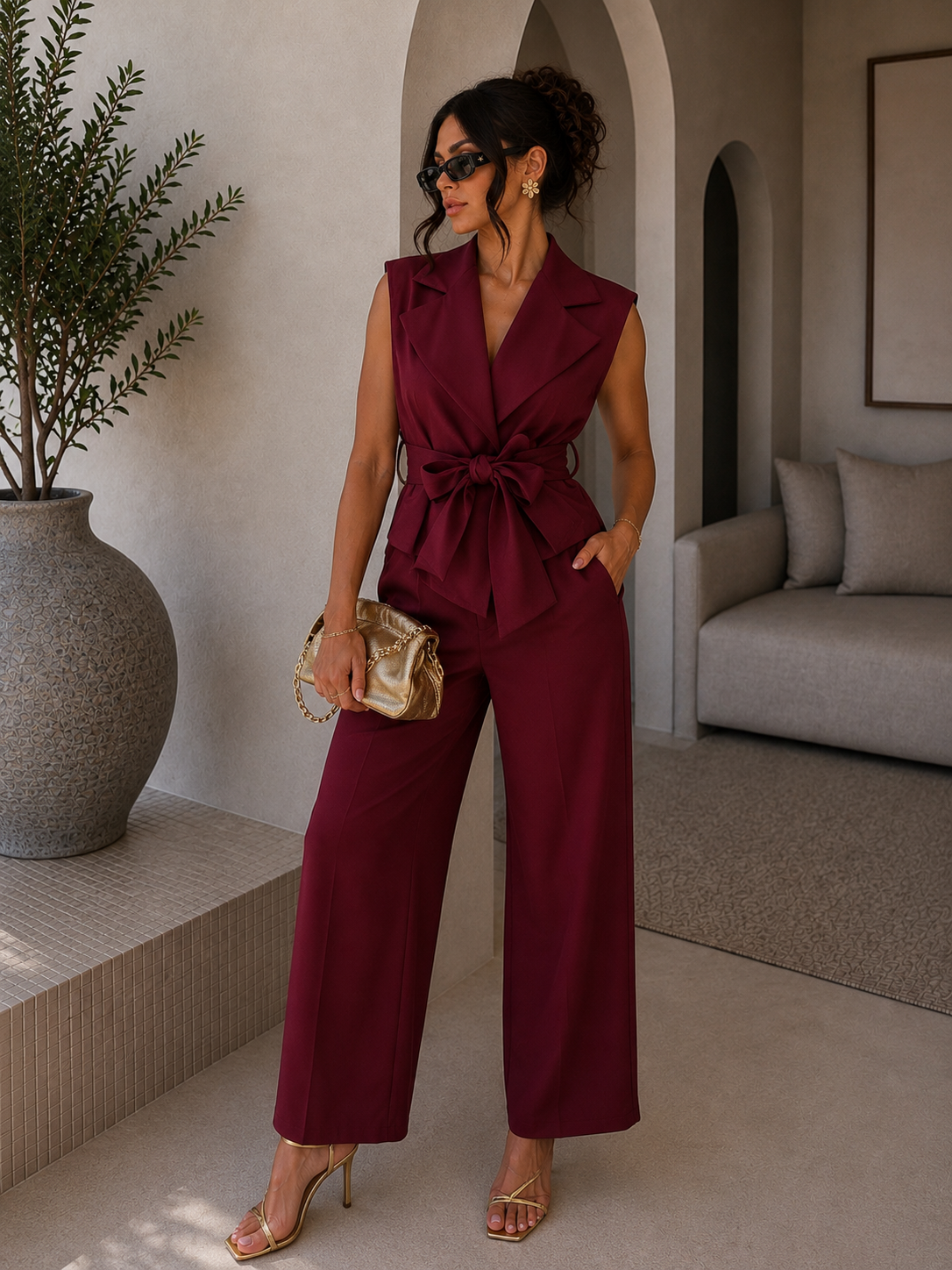 Completo elegante gilet e pantalone