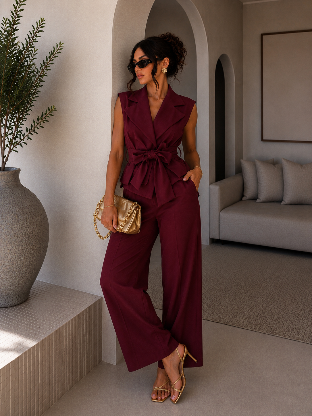 Completo elegante gilet e pantalone