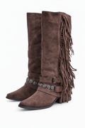Stivale Texano Frange Wild Marrone Camoscio