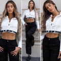 Camicia crop con cintura