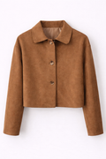 Giacca Foderata Effetto Suede Camel