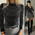 Blusa in velo con strass
