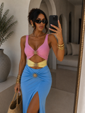 Body mare bikini due pezzi con sole rosa