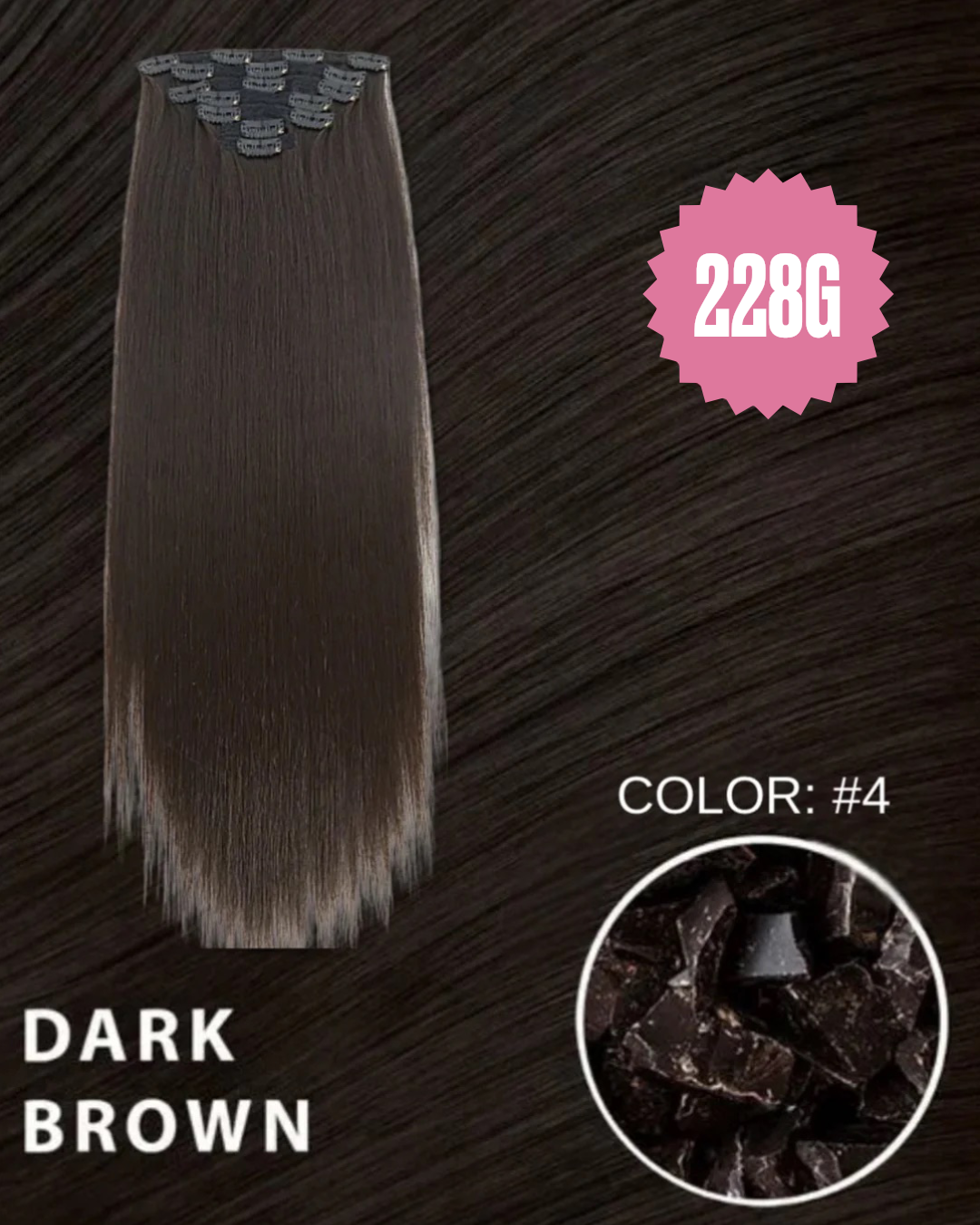 Extension 228gr lisce 7 clip vari colori