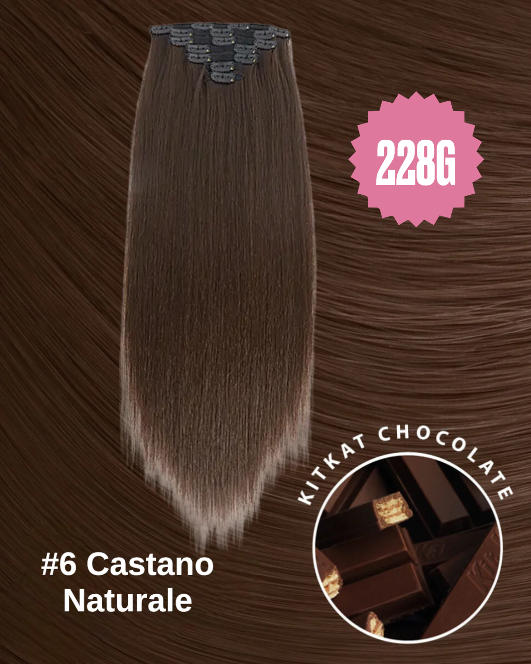 Extension 228gr lisce 7 clip vari colori