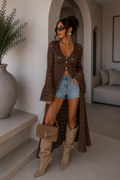 Cardigan lungo traforato