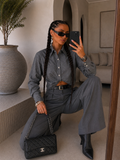 Camicia crop con strass e bottoni gioiello