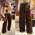Pantalone in camoscio con cintura in vita