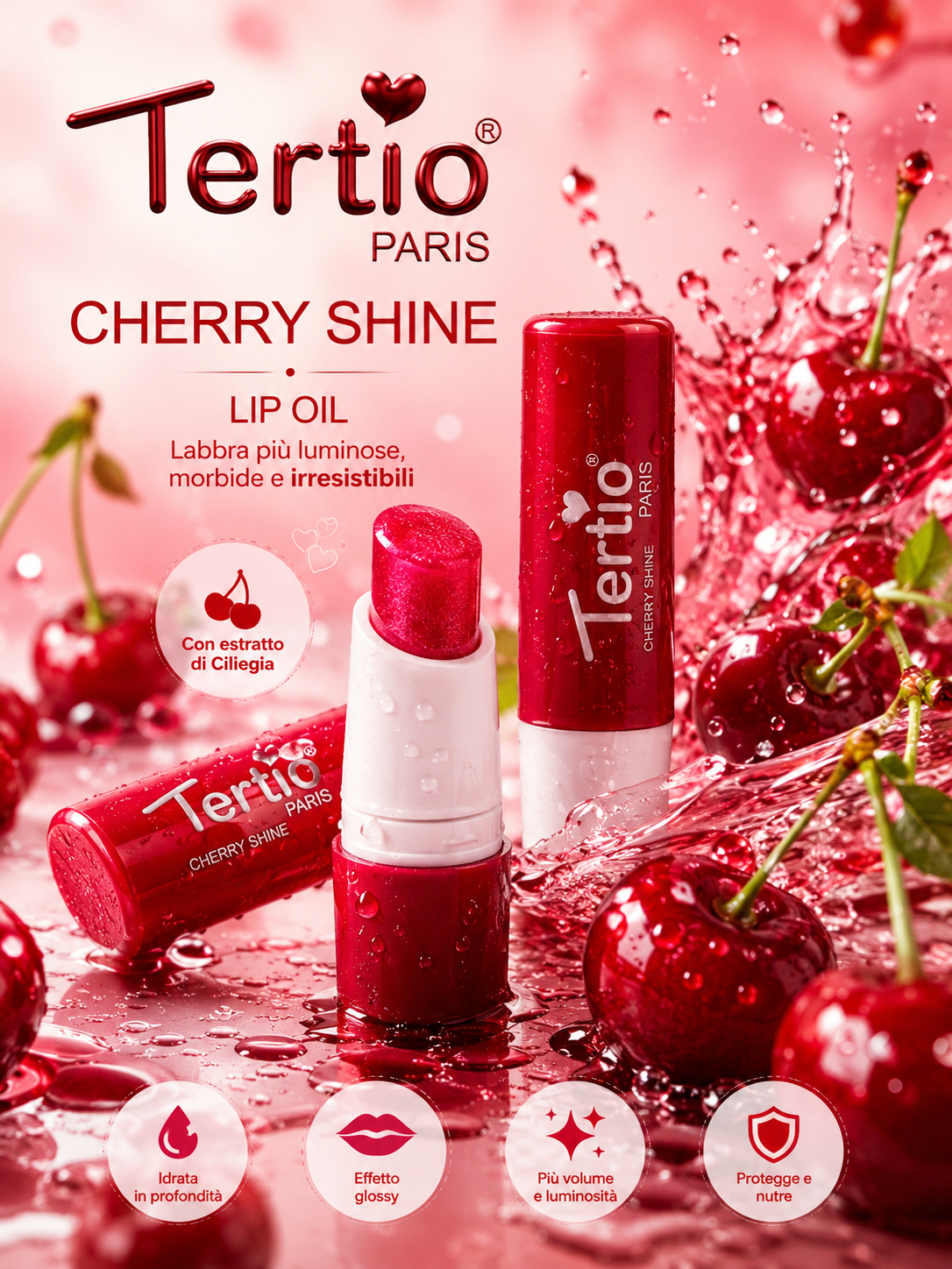 Cherry Shine – Lip Oil Effetto Glossy