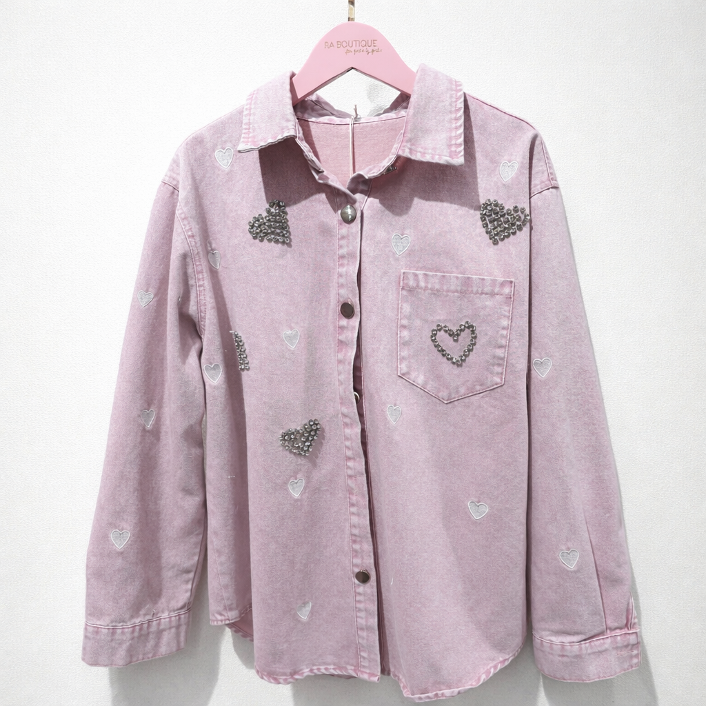 Camicia Denim Rose Hearts