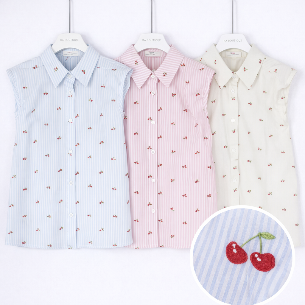 Camicia a righe cherry