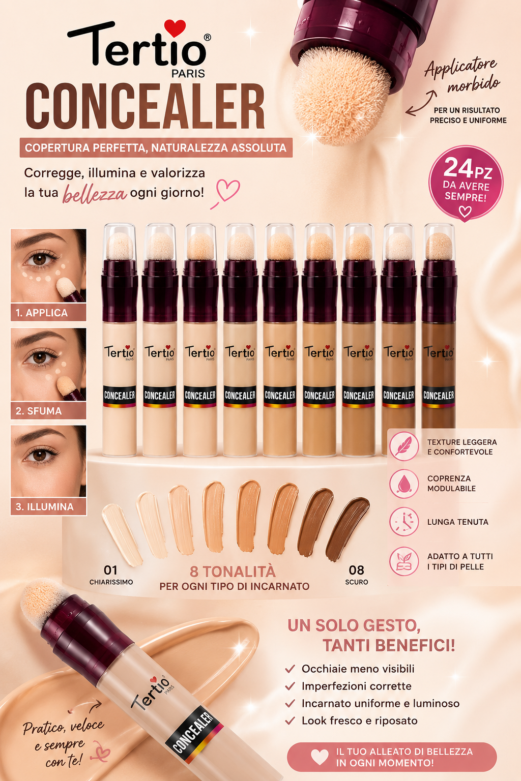 Correttore liquido compreso applicatore cushion