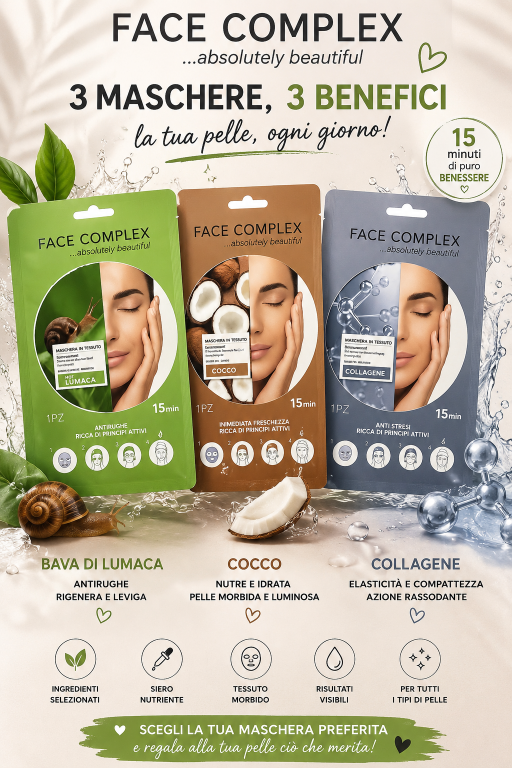 Maschere Viso in Tessuto