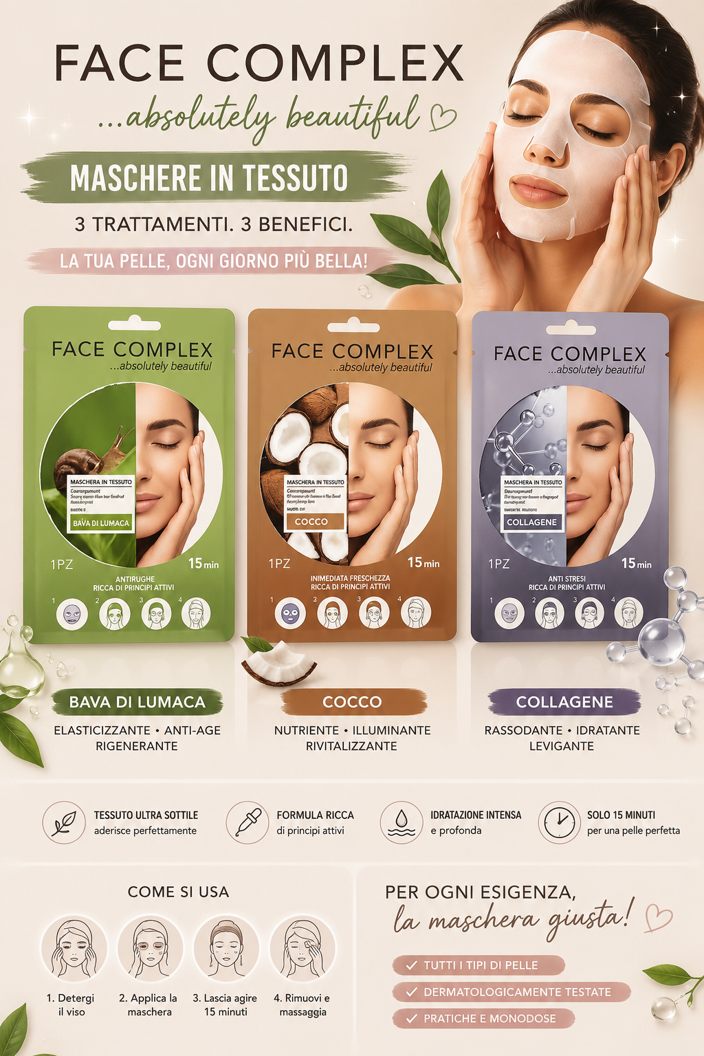 Maschere Viso in Tessuto