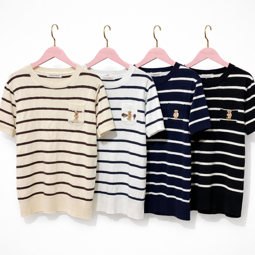 T-Shirt Knit Teddy Stripes