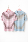 Polo in Maglia a Righe con colletto vari colori