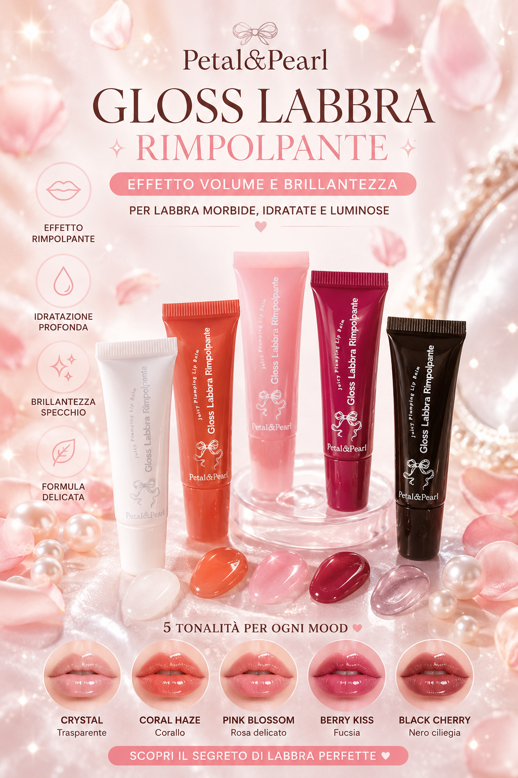 Petal & Pearl – Gloss Labbra Rimpolpante