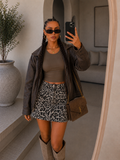 Gonna animalier con strass