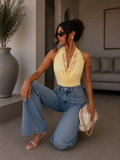 Body drappeggiato con scollo ad anello