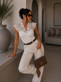 Top Elegance pizzo scollo a V