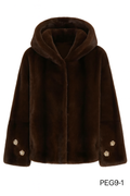 Giacca Pelliccia Elegance bordeaux e marrone