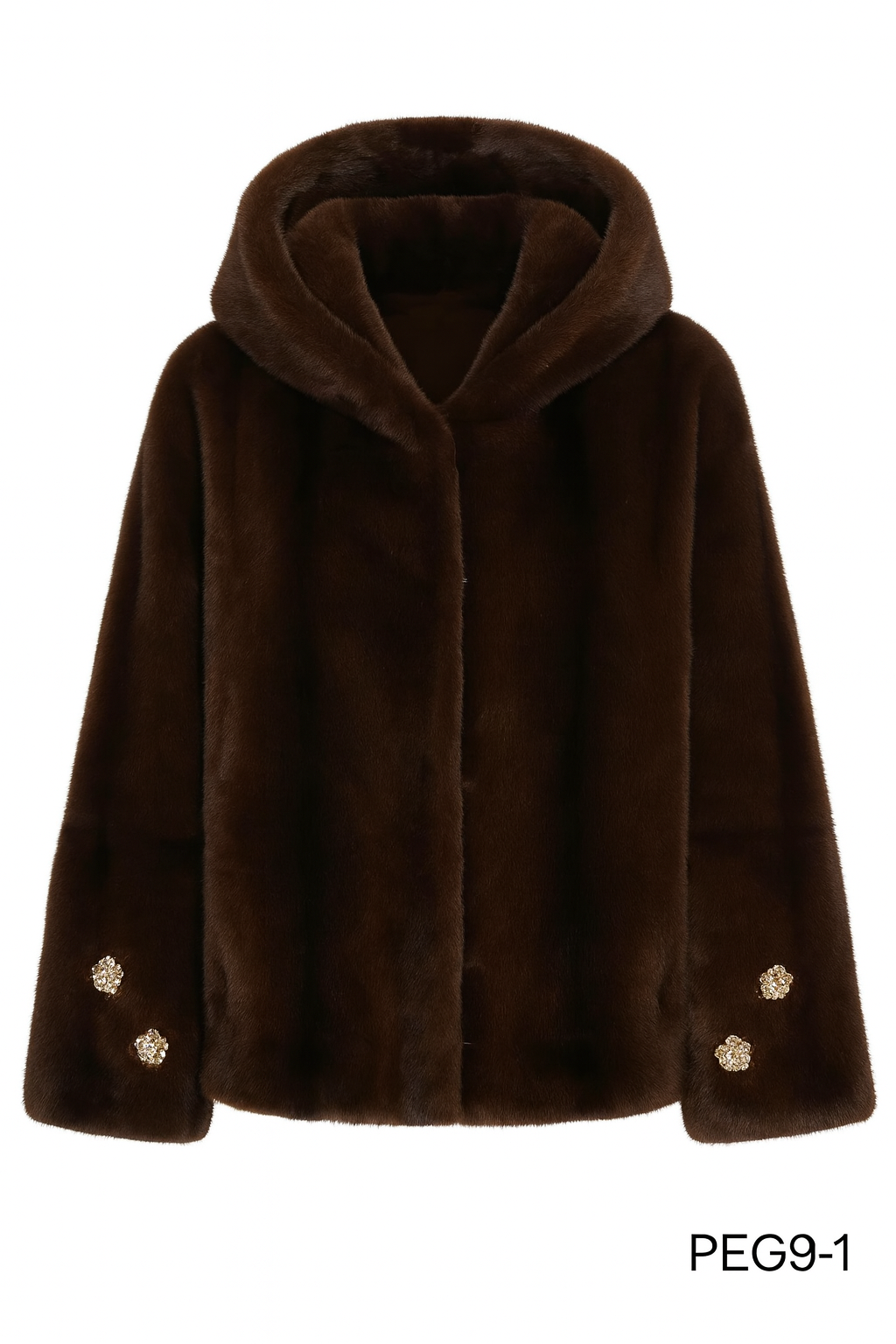Giacca Pelliccia Elegance bordeaux e marrone