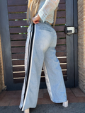 Pantalone in pizzo e denim