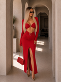 Completo top gonna rosso