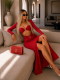 Completo top gonna rosso