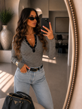 Maglia a Righe con Bottoncini