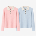 Maglia con colletto a camicia 2 colori