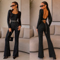 Tuta push up nero lurex