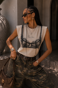 Pantalone cargo camouflage oversize
